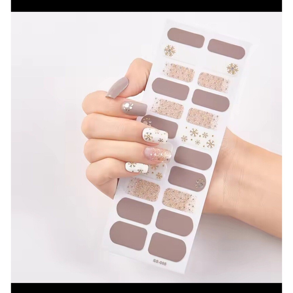 5 Pack Adhesive Finger nail Polish Wraps Stickers Flower Marbling Nail Strips